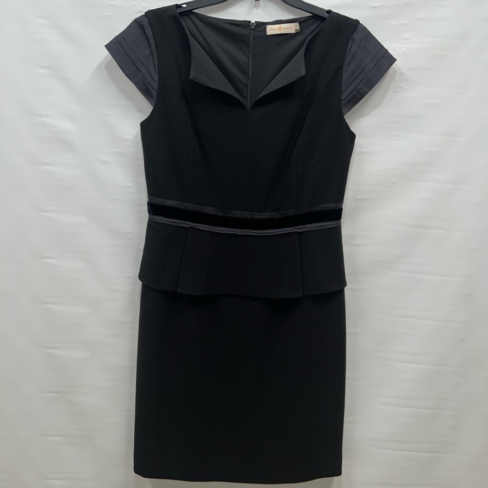 Tory Burch Dress Women’s Sz 8 Black Polyester Blend Sleeveless Zip Up